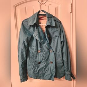 Burberry Teal Trench Coat